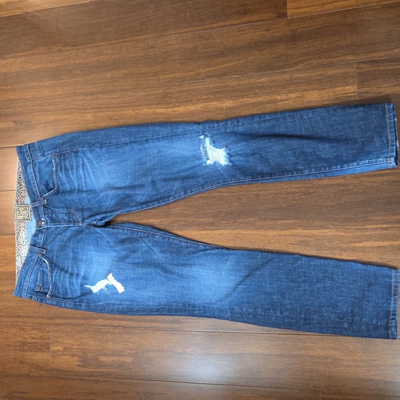 RICH & SKINNY BUTTON FLY DISTRESSED RIPPED JEANS RHINESTONE EMBELLESHMENTS 29 - Picture 11 of 11